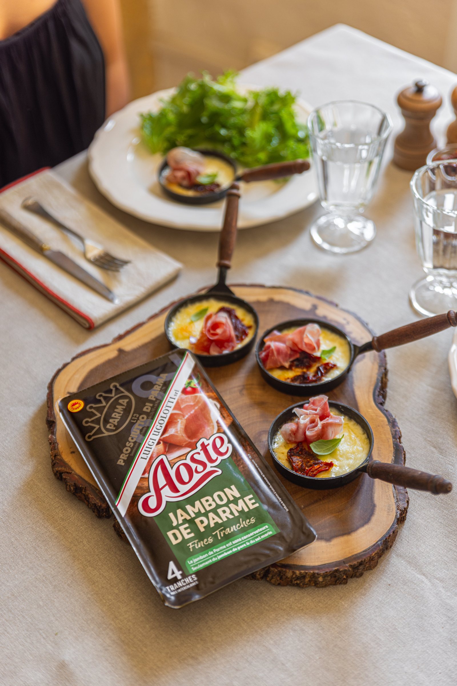 Aoste mini cocottes et Jambon de Parme