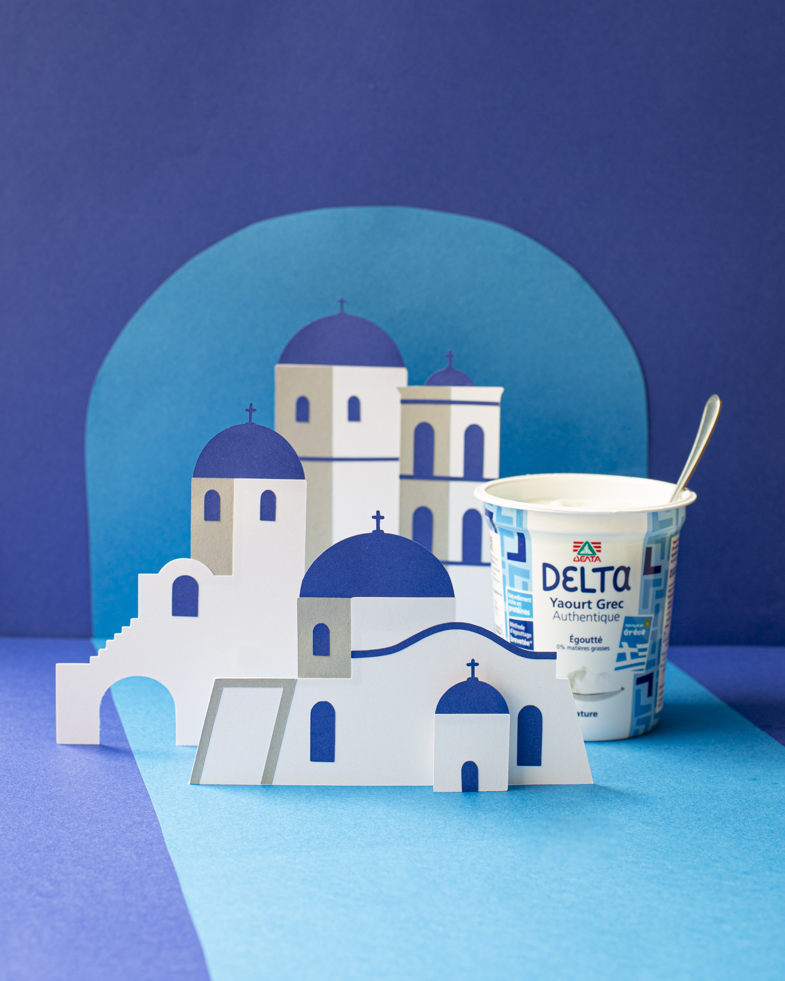 Delta Yaourt Grec Paper art Santorin