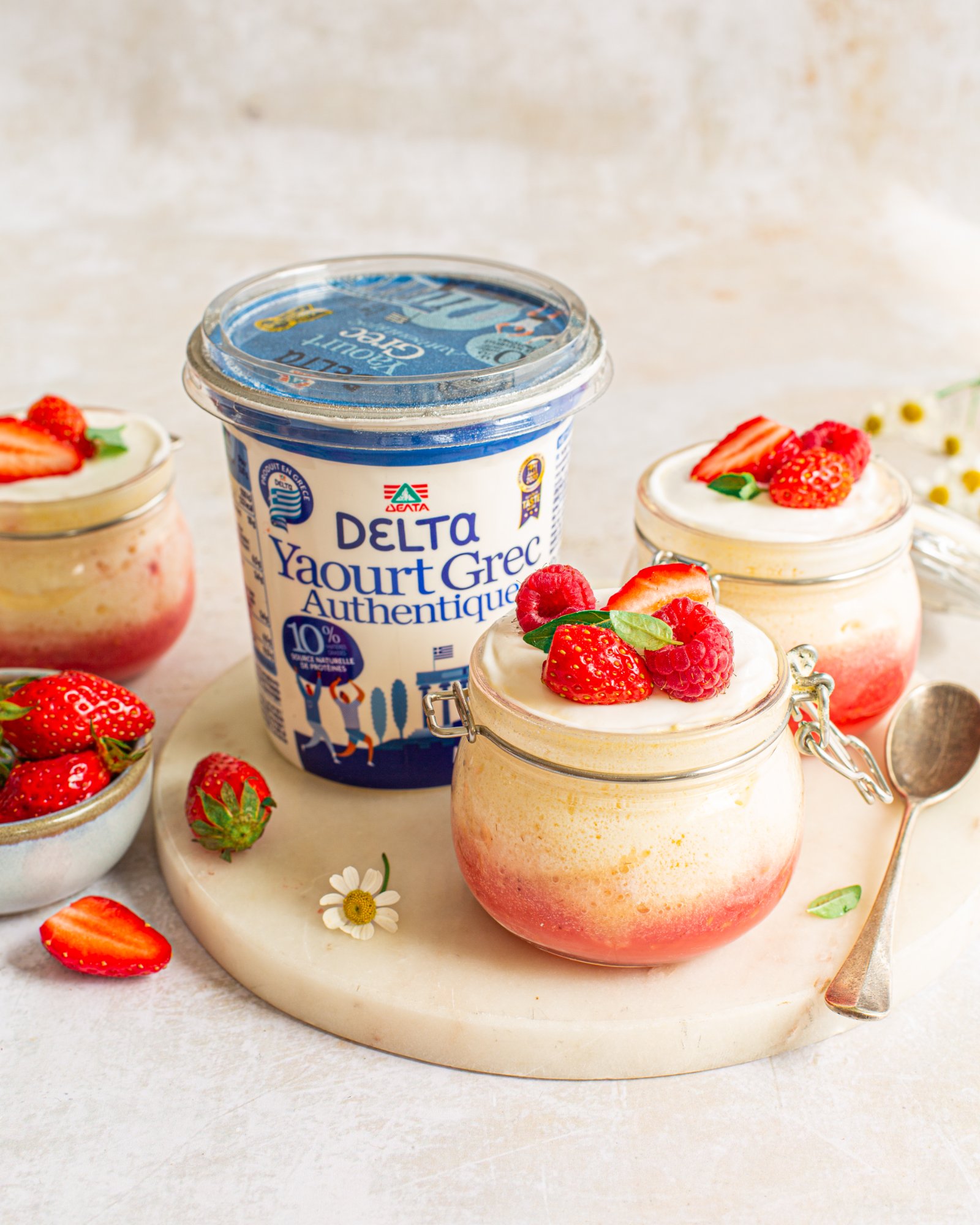 Delta Yaourt Grec Verrines fraises