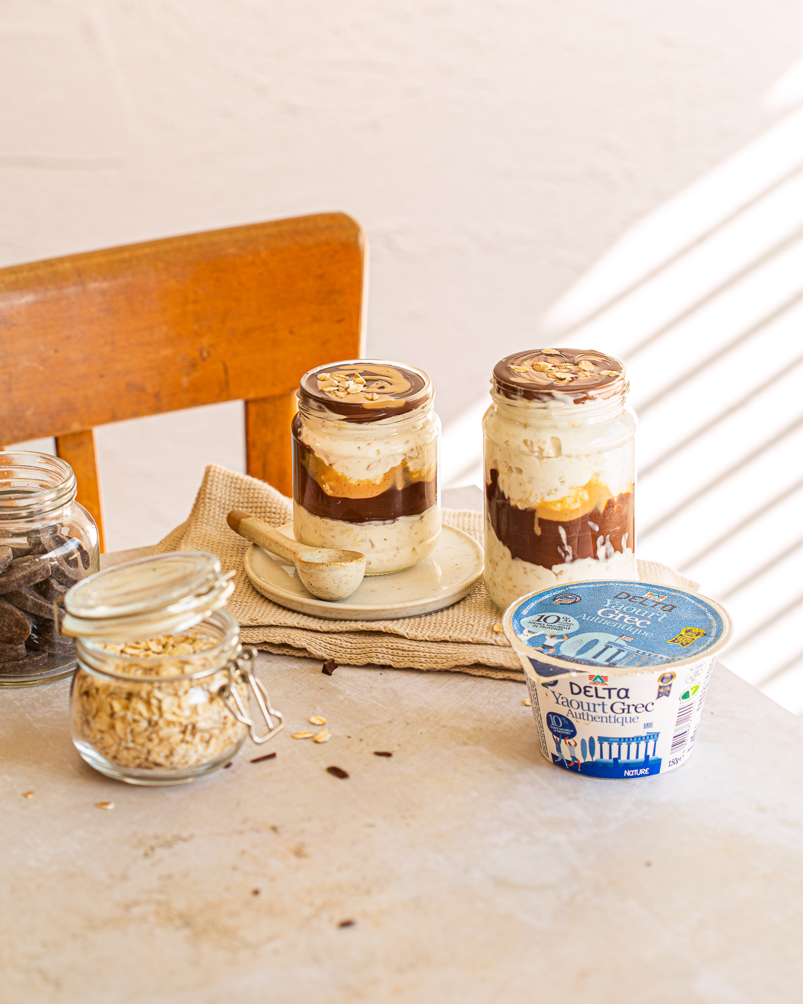 Delta Yaourt Grec Overnight oats chocolat
