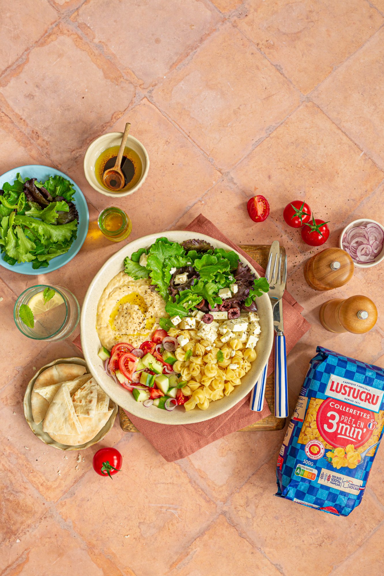 Florette x Lustucru, bowl méditerranéen