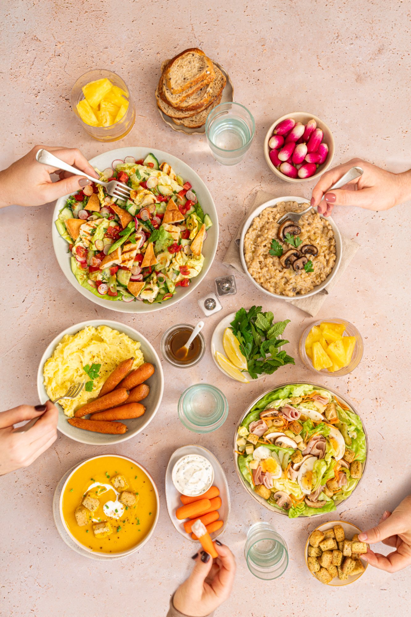 Florette, table recettes mains