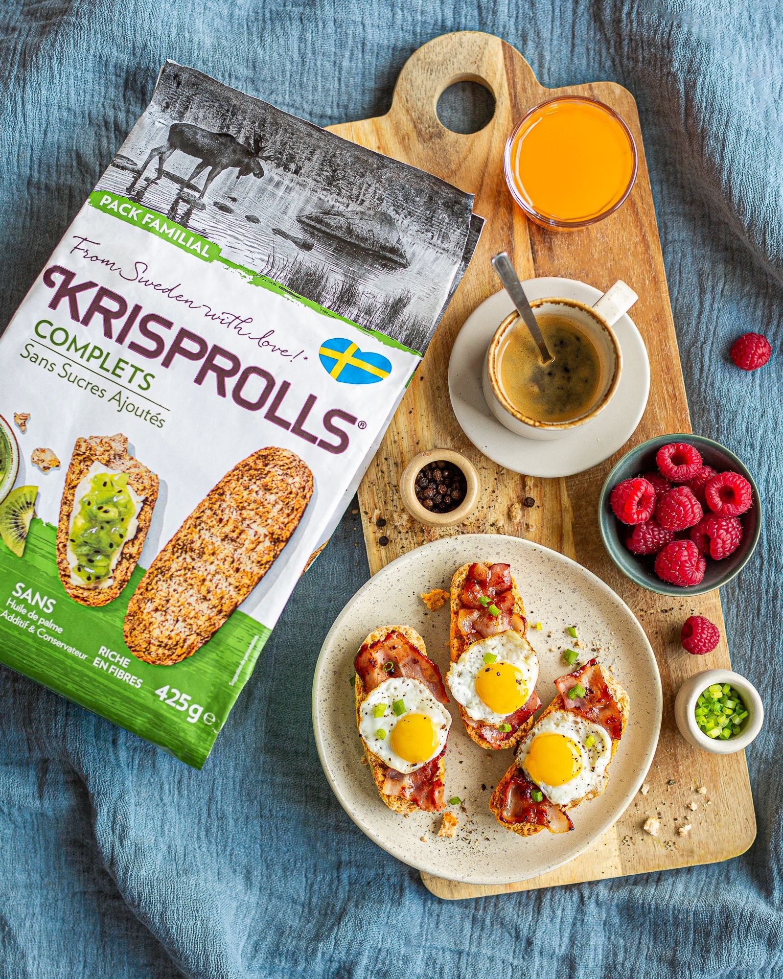 Krisprolls tartines œuf au plat et bacon