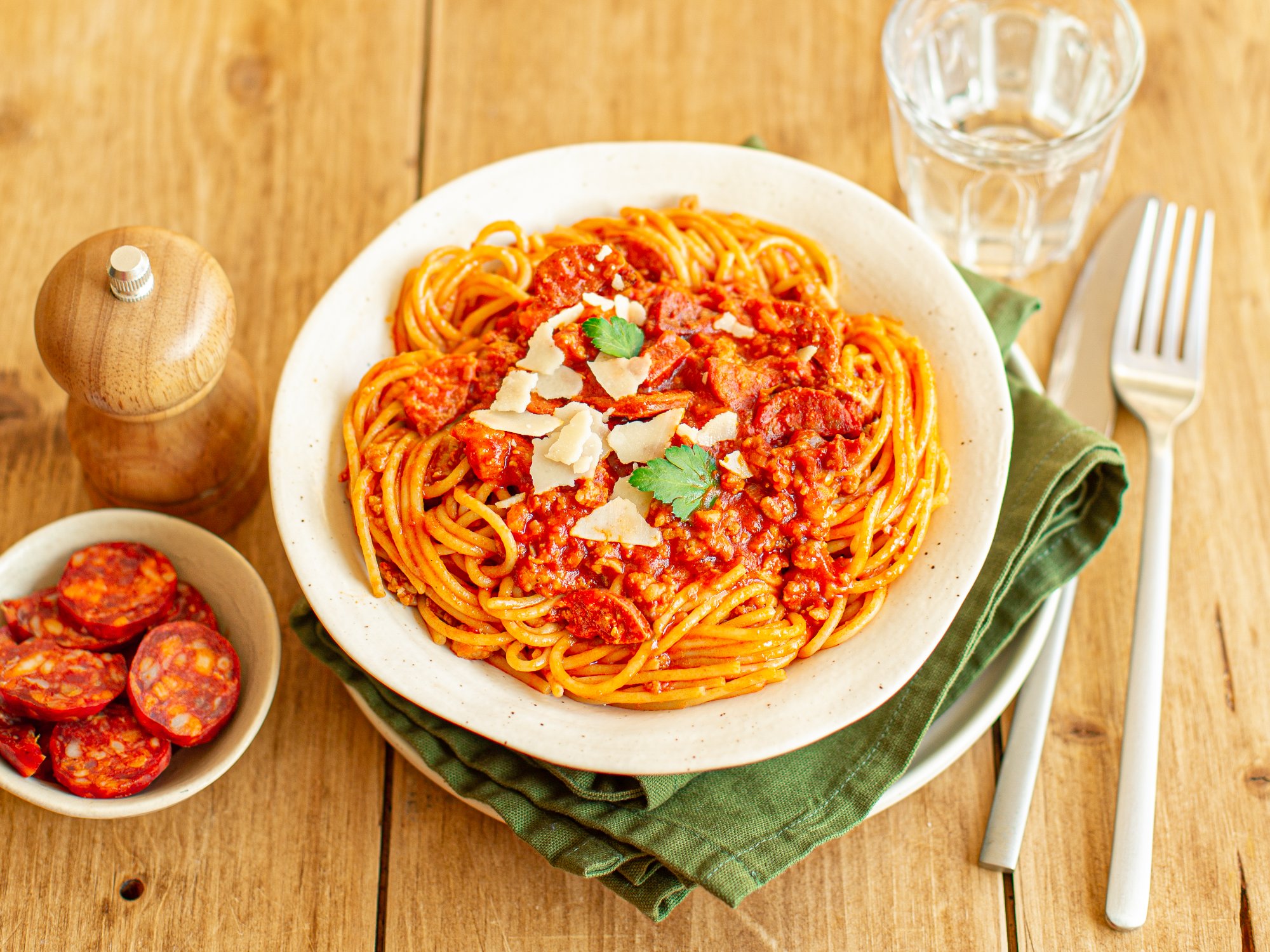 Panzani, spaghettis sauce chorizo