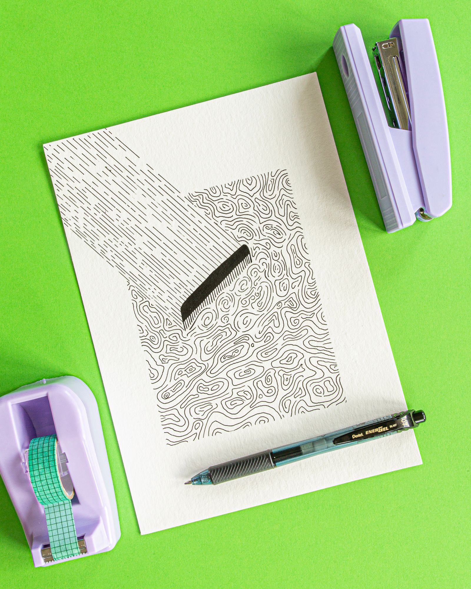 Pentel EnerGel, dessin topographique