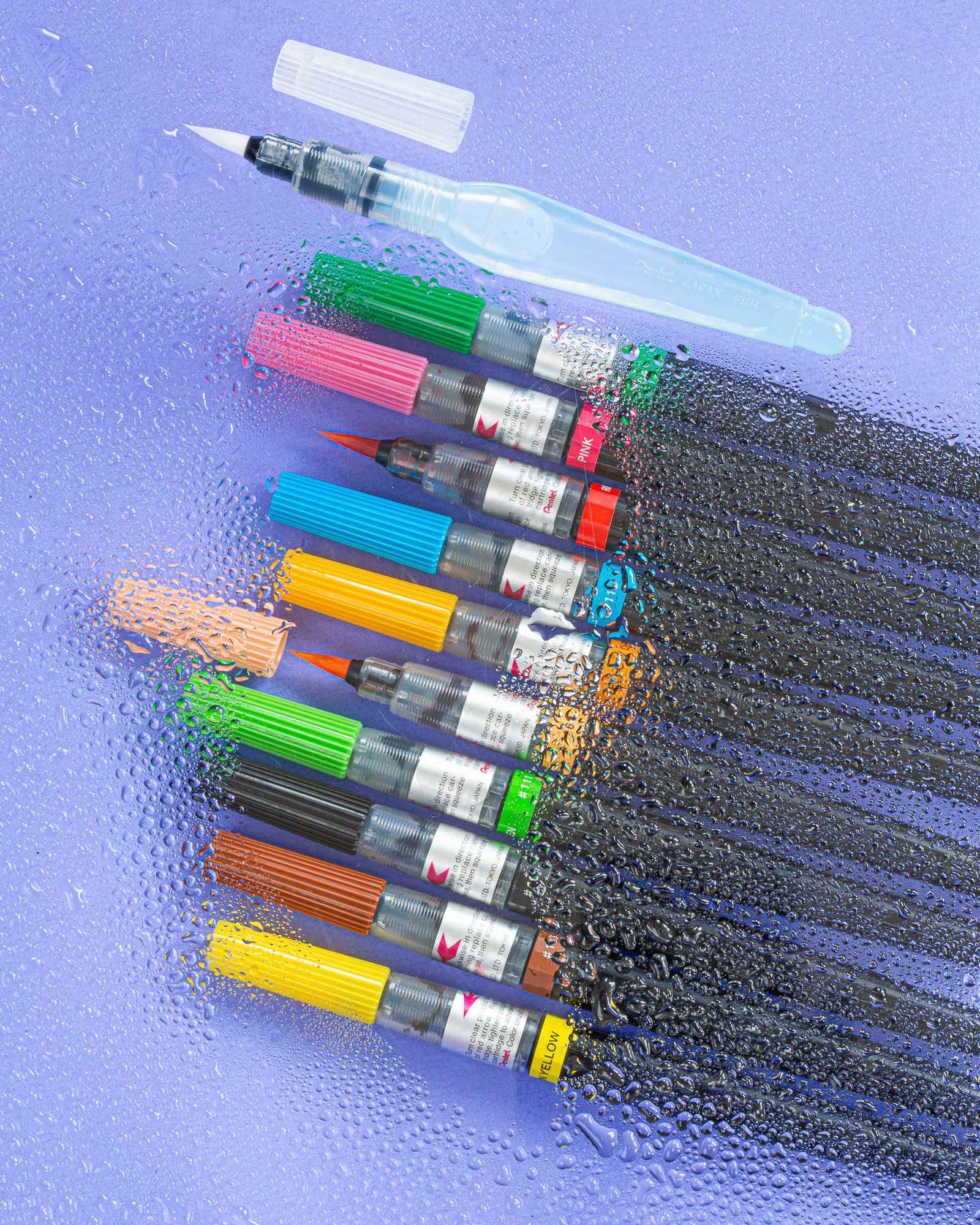 Pentel Brush Sign Pen Twin, lapins Pâques aquarelle