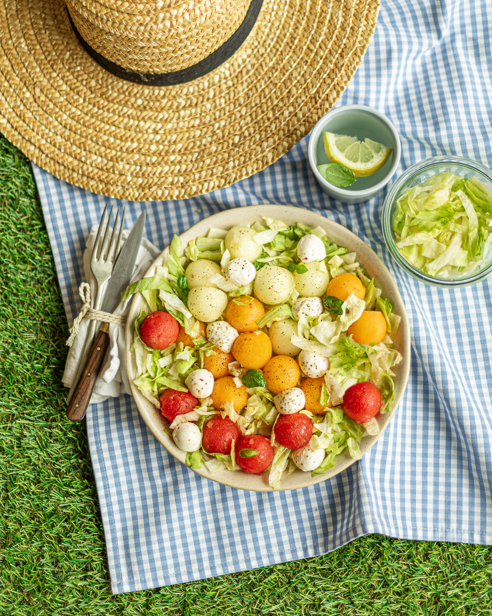 Priméale, salade melon mozzarella picnic
