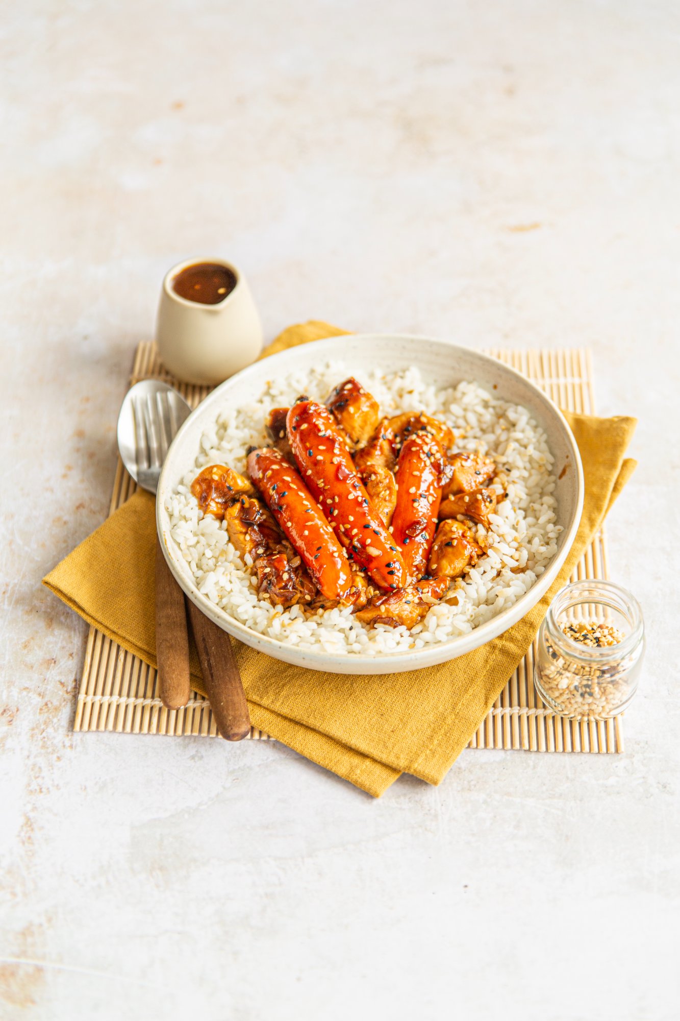 Priméale, bowl carottes teriyaki riz