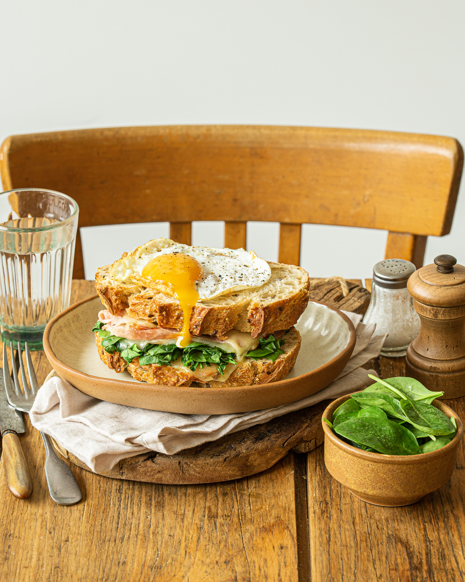 Priméale, croque-madame oeuf coulant